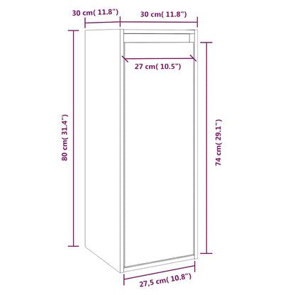 Pensili 2 pz Neri 30x30x80 cm in Legno Massello di Pino