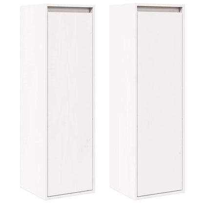 Pensili Bianchi 2 pz 30x30x100 cm in Legno Massello di Pino | homemem39