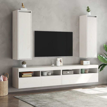 Pensili Bianchi 2 pz 30x30x100 cm in Legno Massello di Pino