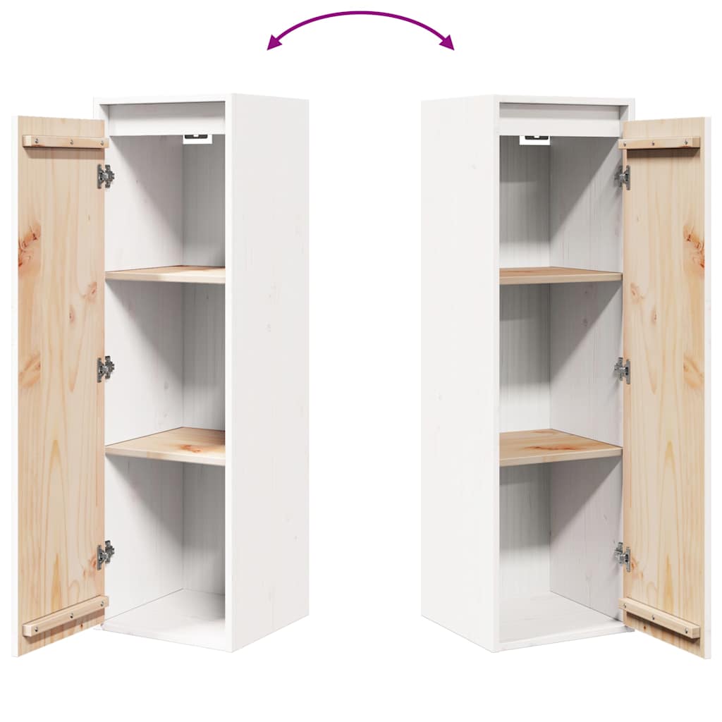 Pensili Bianchi 2 pz 30x30x100 cm in Legno Massello di Pino | homemem39