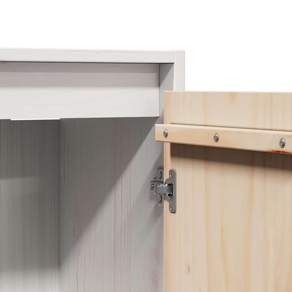 Pensili Bianchi 2 pz 30x30x100 cm in Legno Massello di Pino