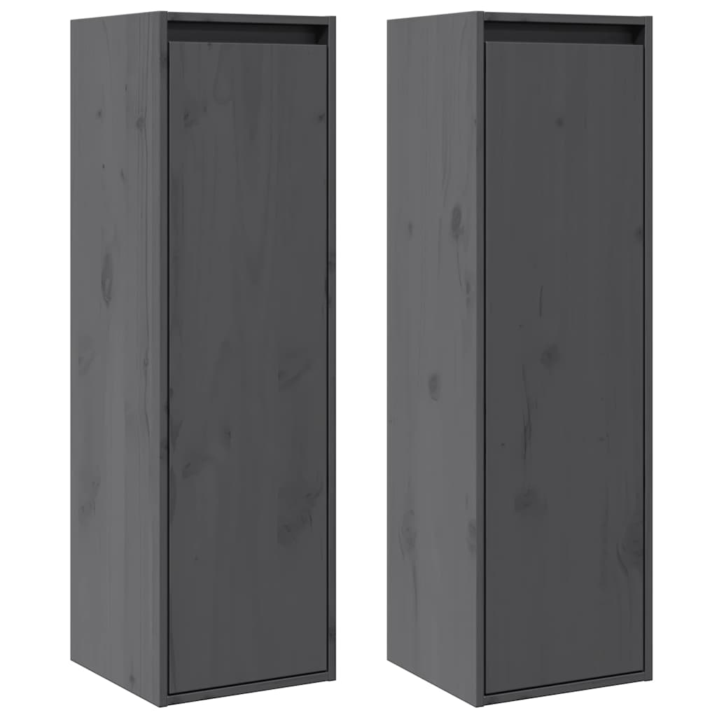 Pensili Grigi 2 pz 30x30x100 cm in Legno Massello di Pino | homemem39