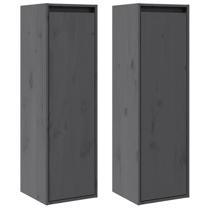 Pensili Grigi 2 pz 30x30x100 cm in Legno Massello di Pino