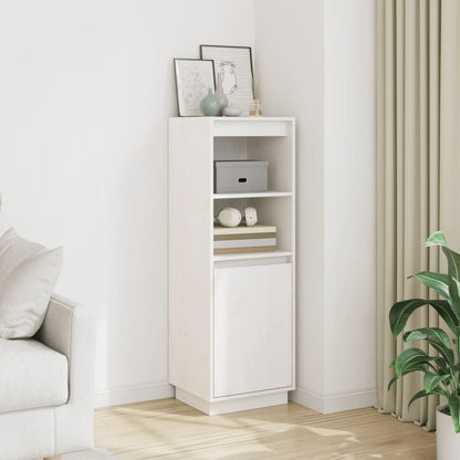 Credenza Bianca 37x34x110 cm in Legno Massello di Pino