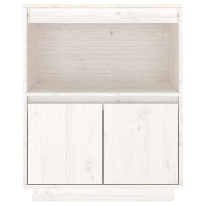 Credenza Bianca 60x34x75 cm in Legno Massello di Pino - homemem39