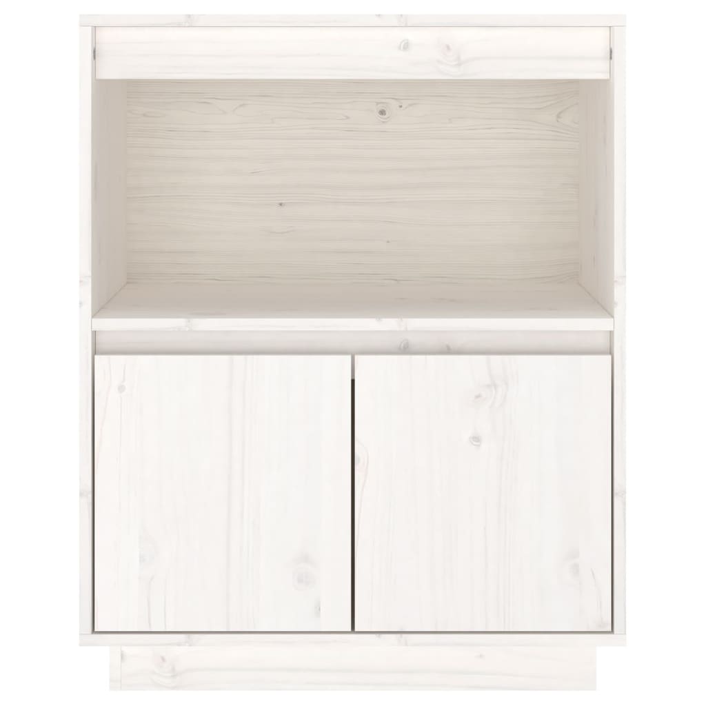 Credenza Bianca 60x34x75 cm in Legno Massello di Pino