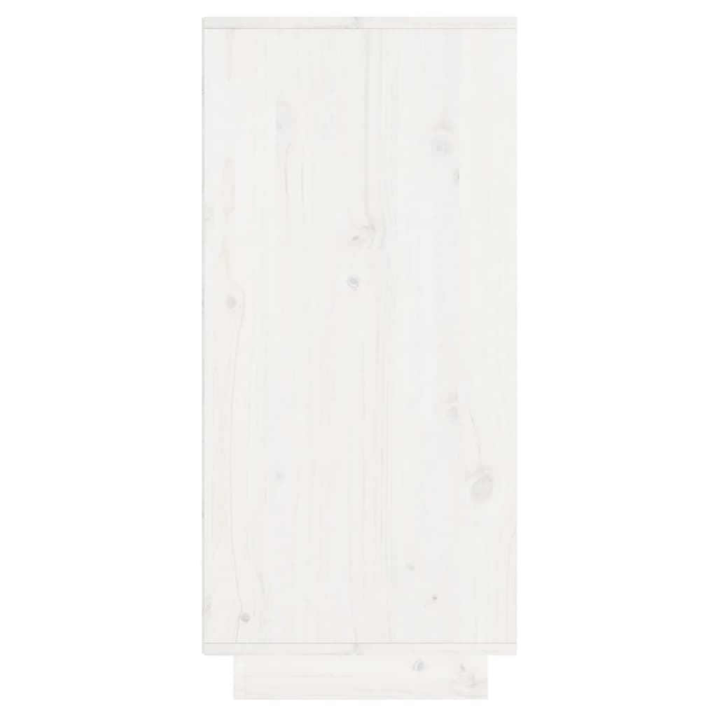 Credenza Bianca 60x34x75 cm in Legno Massello di Pino