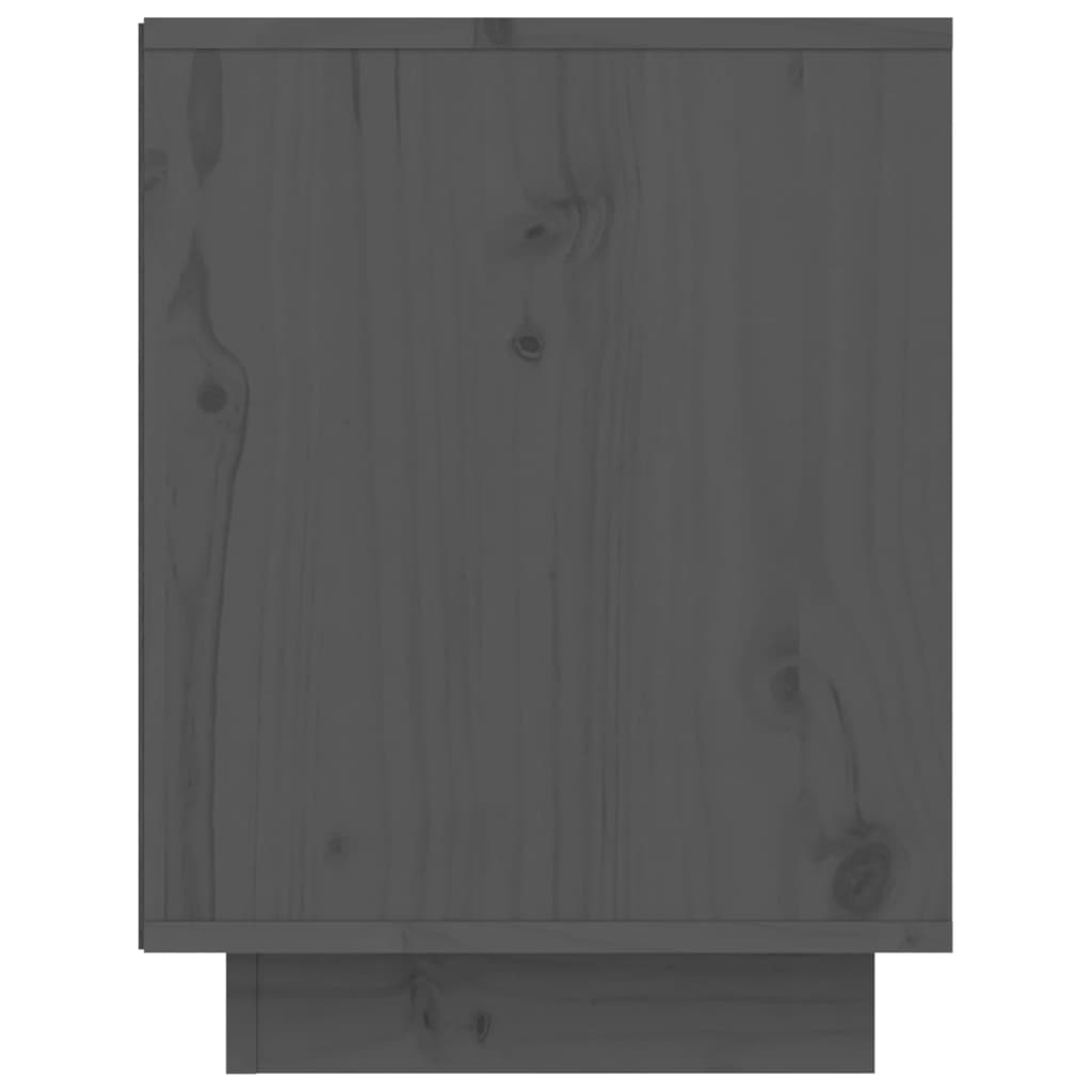 Scarpiera Grigia 60x34x45 cm in Legno Massello di Pino - homemem39