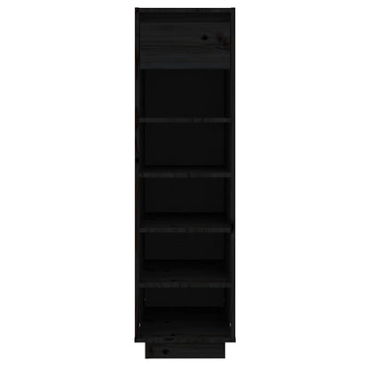 Scarpiera Nera 30x34x105 cm in Legno Massello di Pino - homemem39