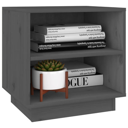 Comodini 2 pz Grigi 40x34x40 cm in Legno Massello di Pino - homemem39