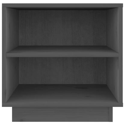 Comodini 2 pz Grigi 40x34x40 cm in Legno Massello di Pino - homemem39