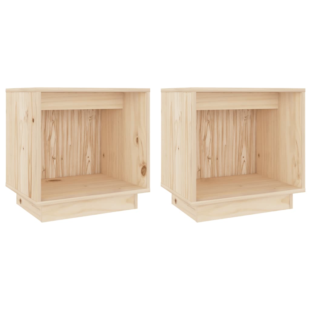 Comodini 2 pz 40x30x40 cm in Legno Massello di Pino - homemem39