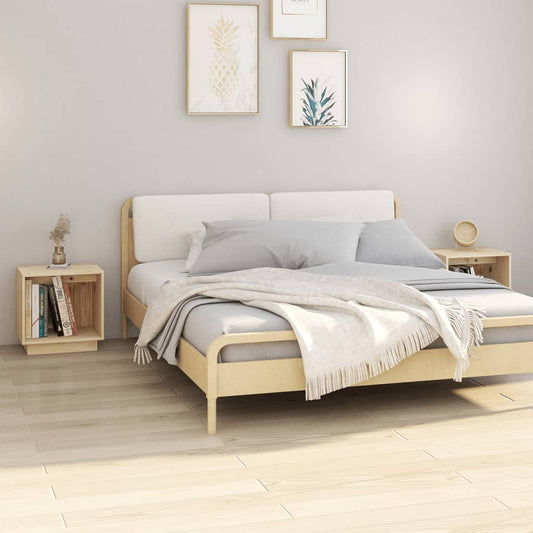 Comodini 2 pz 40x30x40 cm in Legno Massello di Pino - homemem39