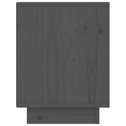 Comodini 2 pz Grigi 40x30x40 cm in Legno Massello di Pino