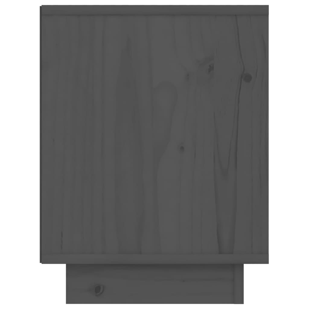 Comodini 2 pz Grigi 40x30x40 cm in Legno Massello di Pino