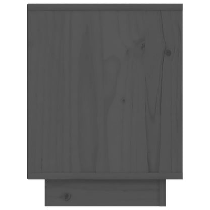 Comodini 2 pz Grigi 40x30x40 cm in Legno Massello di Pino