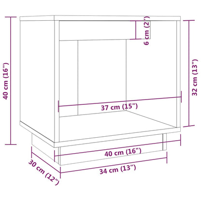 Comodino Marrone Ambra 40x30x40 cm in Legno Massello di Pino