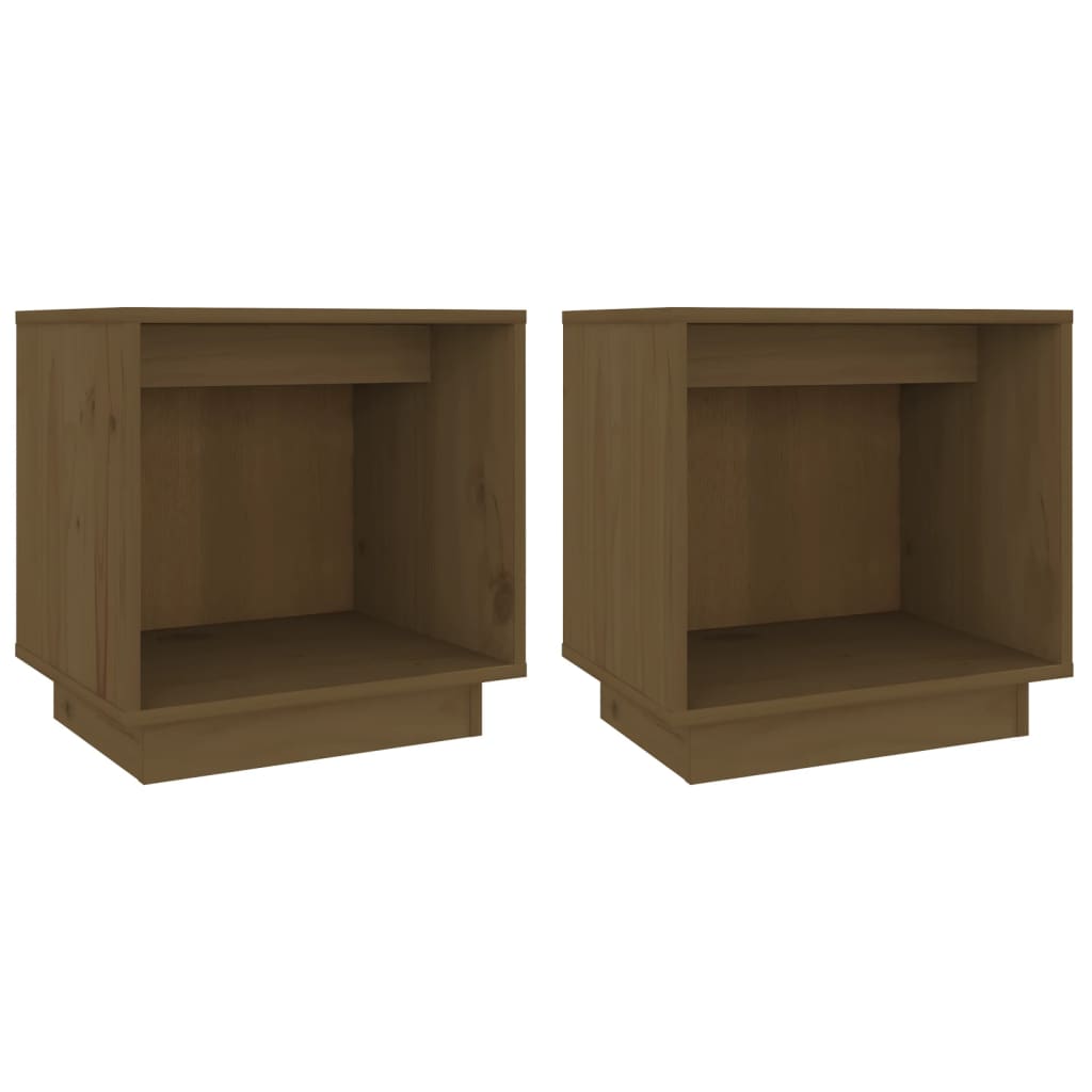 Comodini 2 pz Ambra 40x30x40 cm in Legno Massello di Pino | homemem39