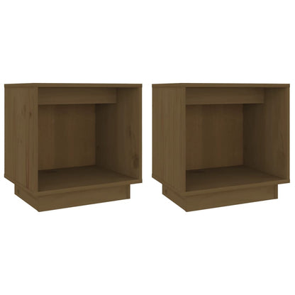 Comodini 2 pz Ambra 40x30x40 cm in Legno Massello di Pino | homemem39