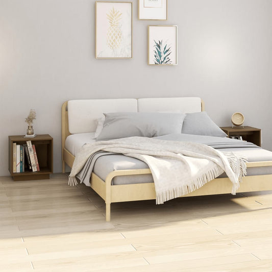 Comodini 2 pz Ambra 40x30x40 cm in Legno Massello di Pino | homemem39