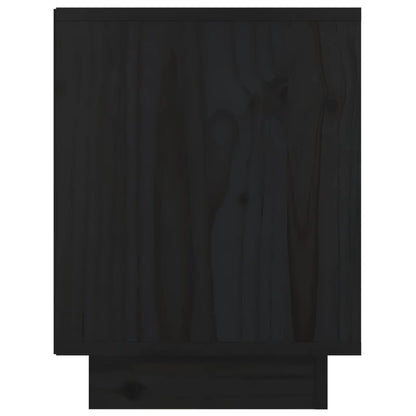 Comodini 2 pz Neri 40x30x40 cm in Legno Massello di Pino - homemem39