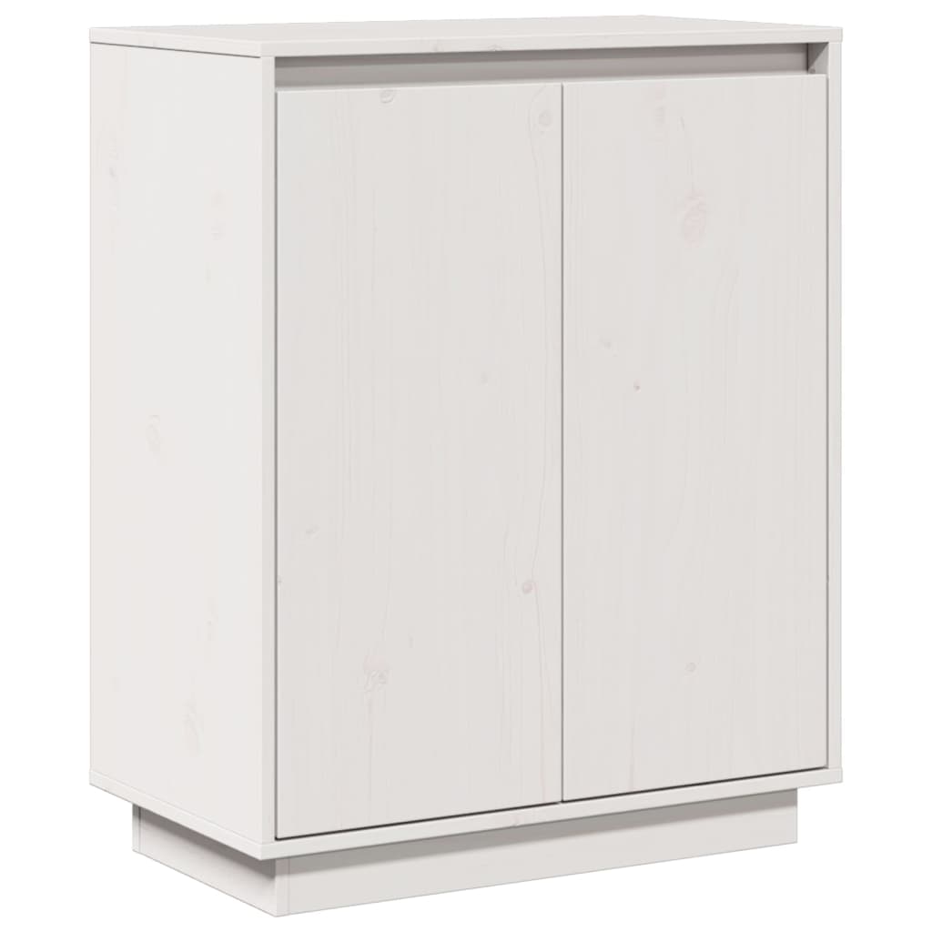 Credenza Bianca 60x34x75 cm in Legno Massello di Pino - homemem39