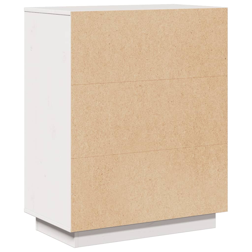 Credenza Bianca 60x34x75 cm in Legno Massello di Pino