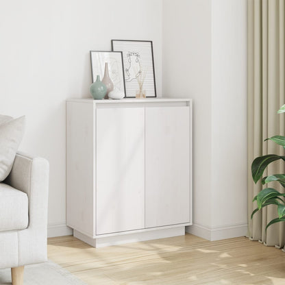 Credenza Bianca 60x34x75 cm in Legno Massello di Pino