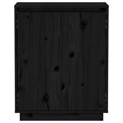 Credenza Nera 60x34x75 cm in Legno Massello di Pino