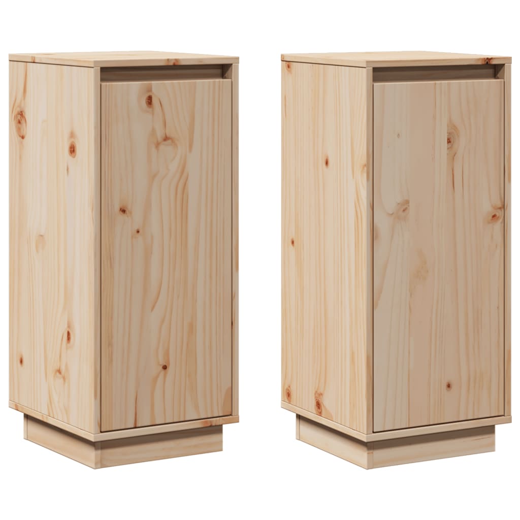 Credenze 2 pz 31,5x34x75 cm in Legno Massello di Pino