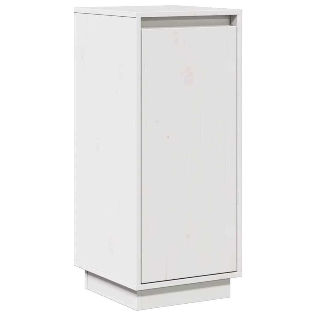 Credenza Bianca 31,5x34x75 cm in Legno Massello di Pino