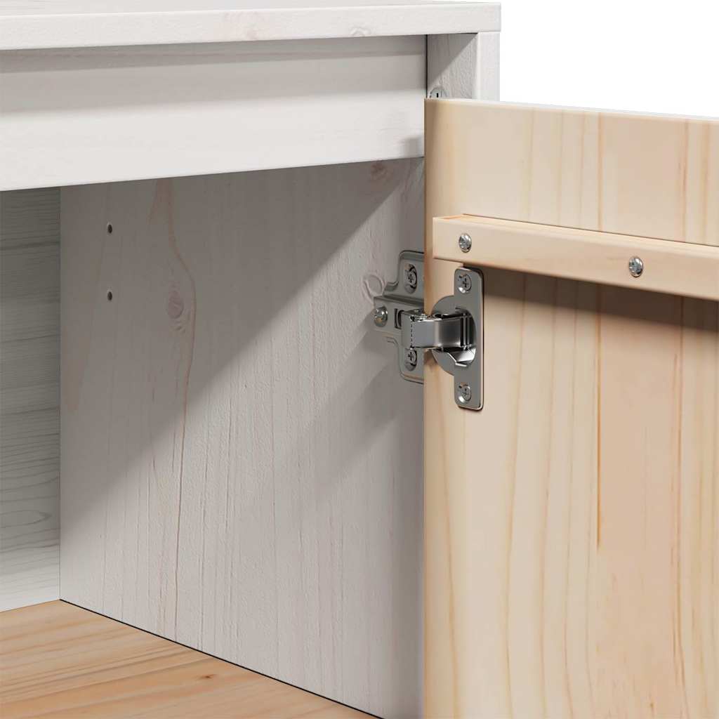 Credenza Bianca 31,5x34x75 cm in Legno Massello di Pino