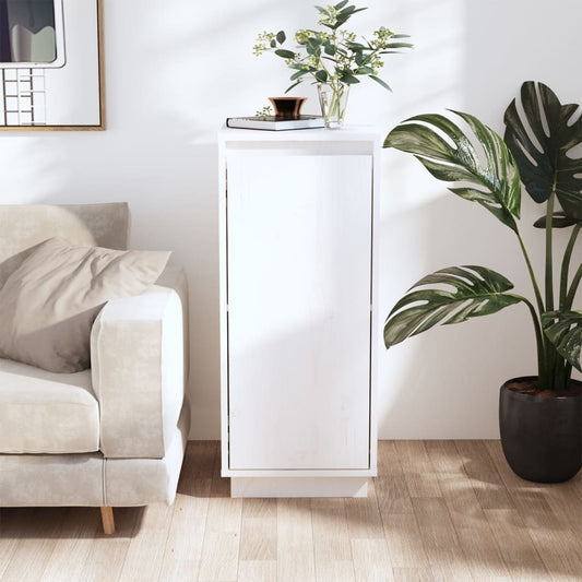 White Sideboard 31.5x34x75 cm in Solid Pine Wood