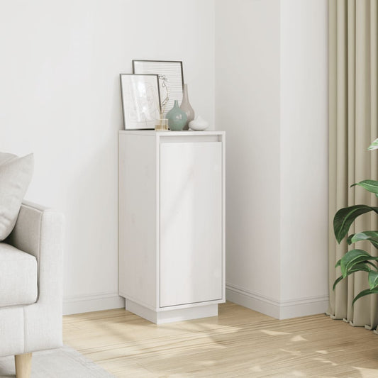 Credenza Bianca 31,5x34x75 cm in Legno Massello di Pino - homemem39
