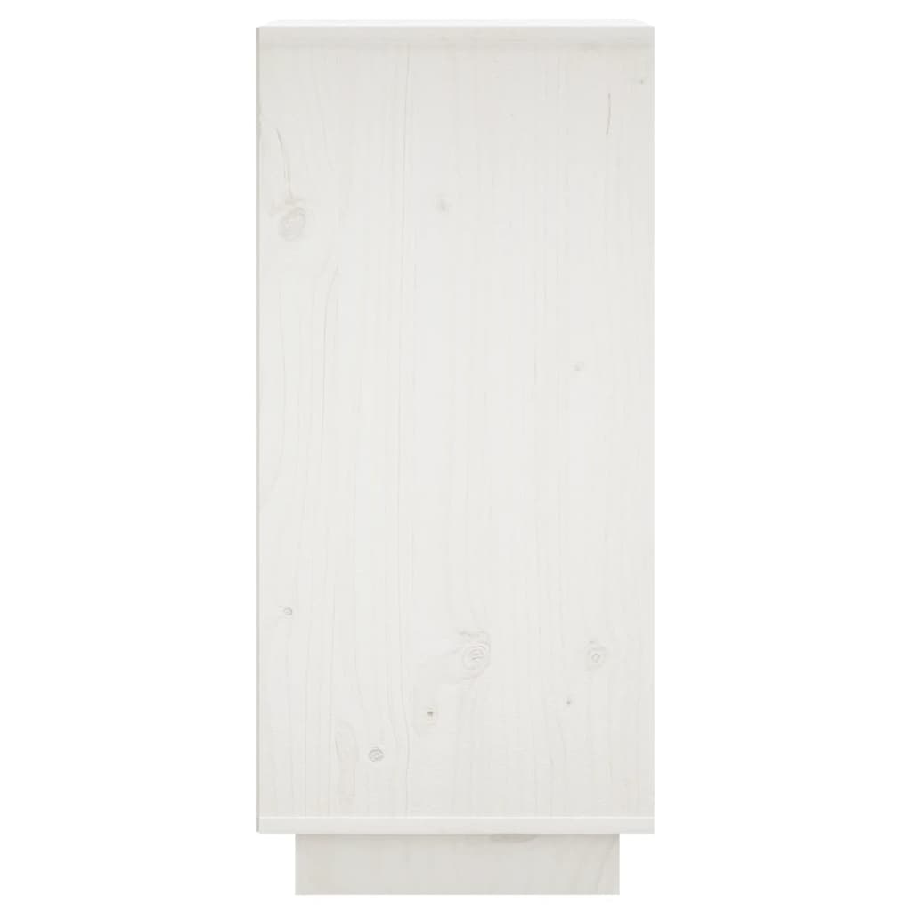 Credenze 2 pz Bianche 31,5x34x75 cm in Legno Massello di Pino