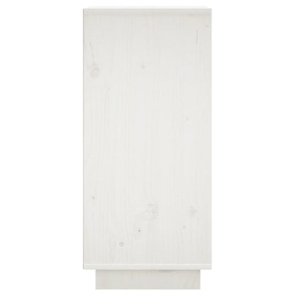 Credenze 2 pz Bianche 31,5x34x75 cm in Legno Massello di Pino