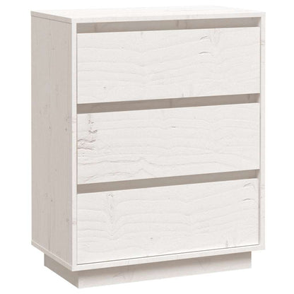 Credenza Bianca 60x34x75 cm in Legno Massello di Pino