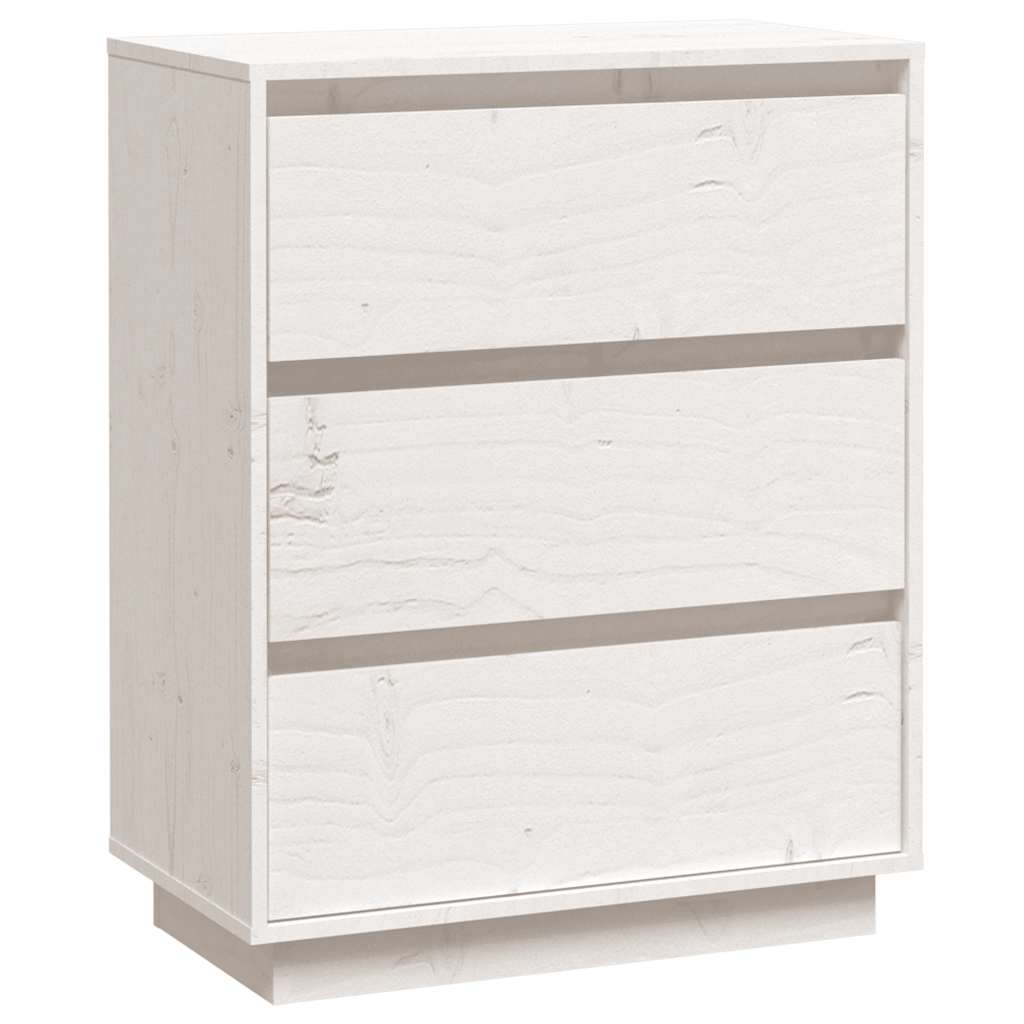 Credenza Bianca 60x34x75 cm in Legno Massello di Pino