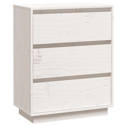 Credenza Bianca 60x34x75 cm in Legno Massello di Pino