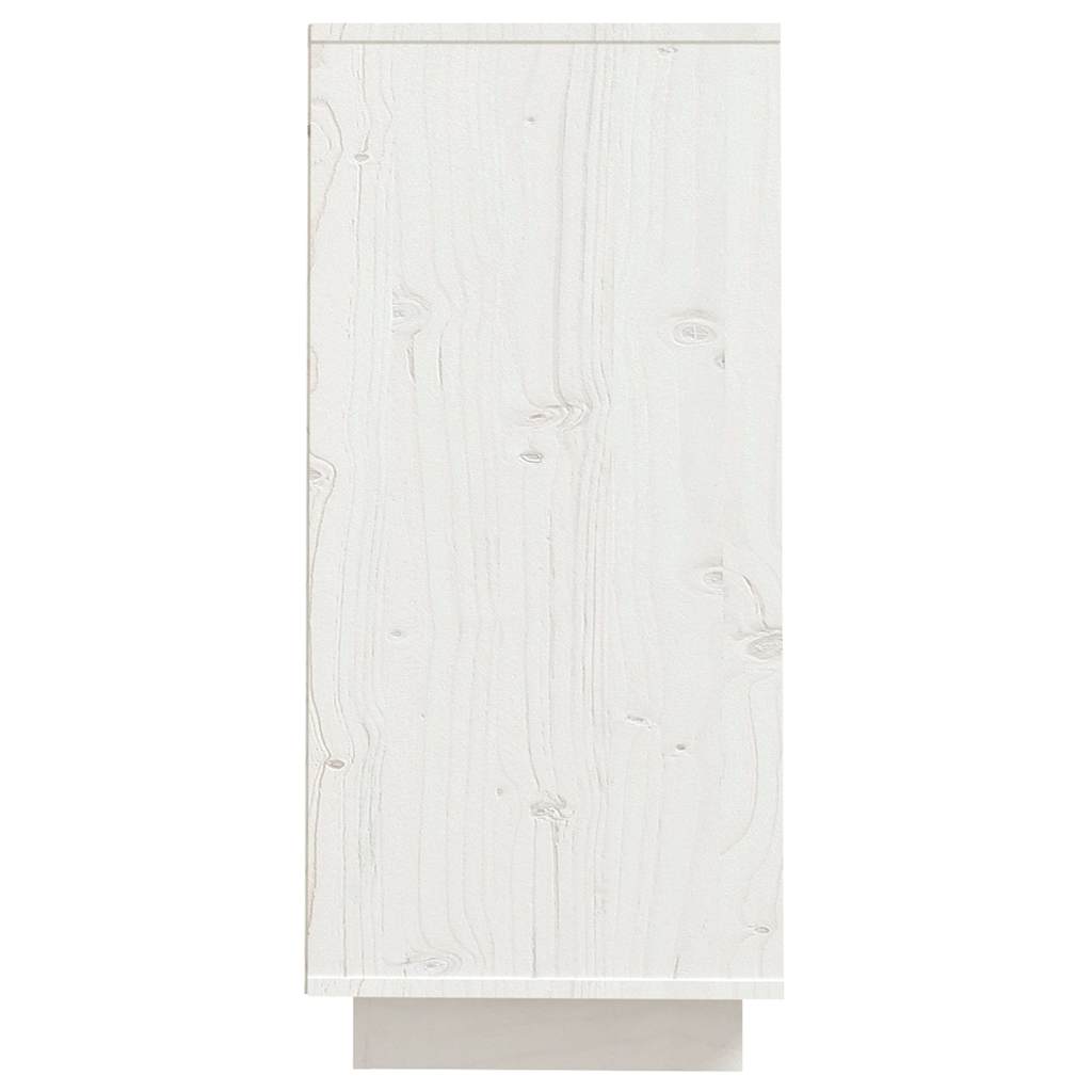 Credenza Bianca 60x34x75 cm in Legno Massello di Pino