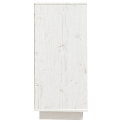 Credenza Bianca 60x34x75 cm in Legno Massello di Pino