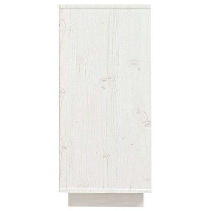Credenza Bianca 60x34x75 cm in Legno Massello di Pino