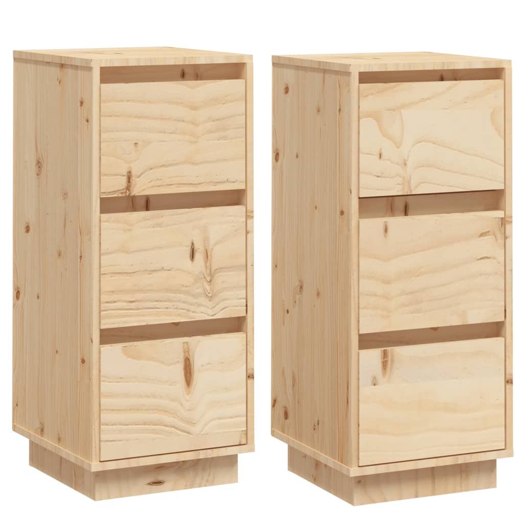 Credenze 2 pz 32x34x75 cm in Legno Massello di Pino - homemem39