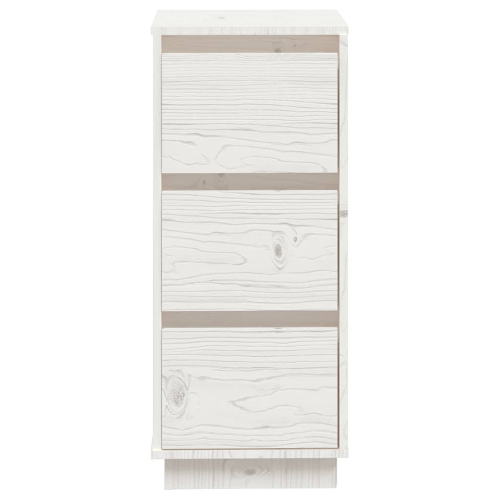 Credenza Bianca 32x34x75 cm in Legno Massello di Pino - homemem39