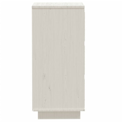 Credenze Bianche 2 pz 32x34x75 cm in Legno Massello di Pino