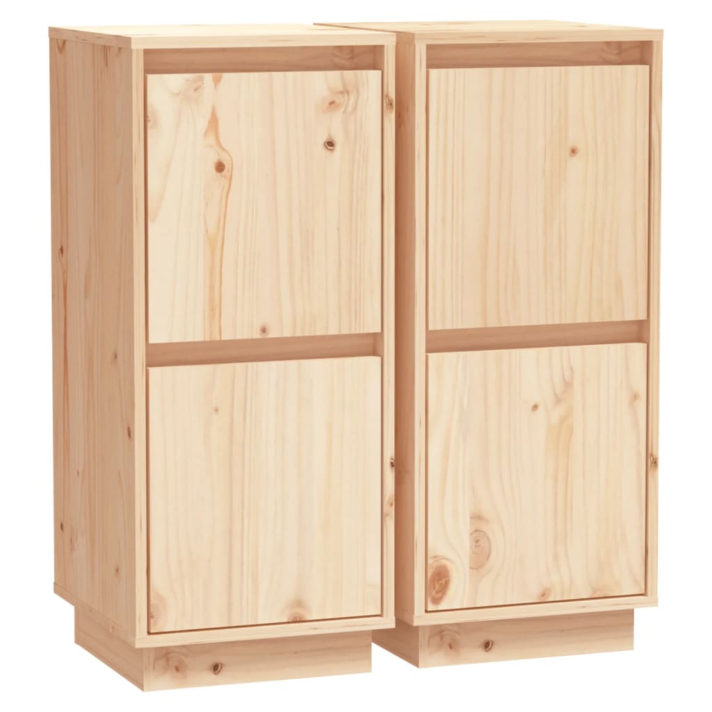 Credenze 2 pz 31,5x34x75 cm in Legno Massello di Pino - homemem39