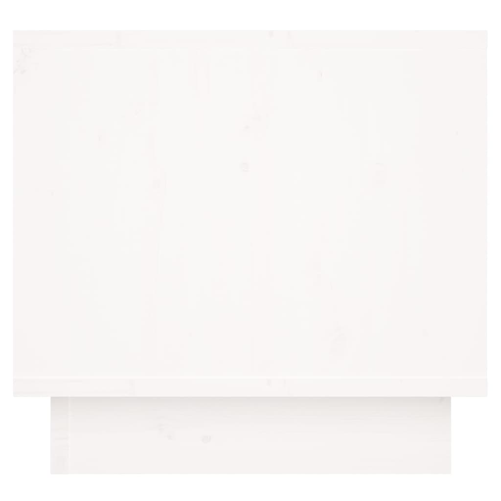 Comodino Bianco 35x34x32 cm in Legno Massello di Pino | homemem39