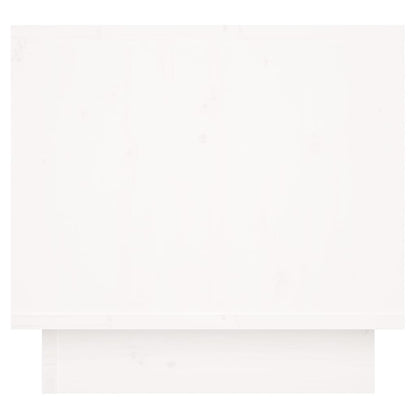 Comodino Bianco 35x34x32 cm in Legno Massello di Pino | homemem39