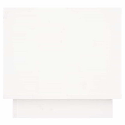 Comodino Bianco 35x34x32 cm in Legno Massello di Pino