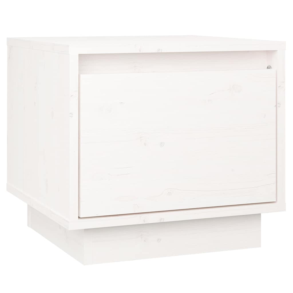 Comodini 2 pz Bianchi 35x34x32 cm in Legno Massello di Pino